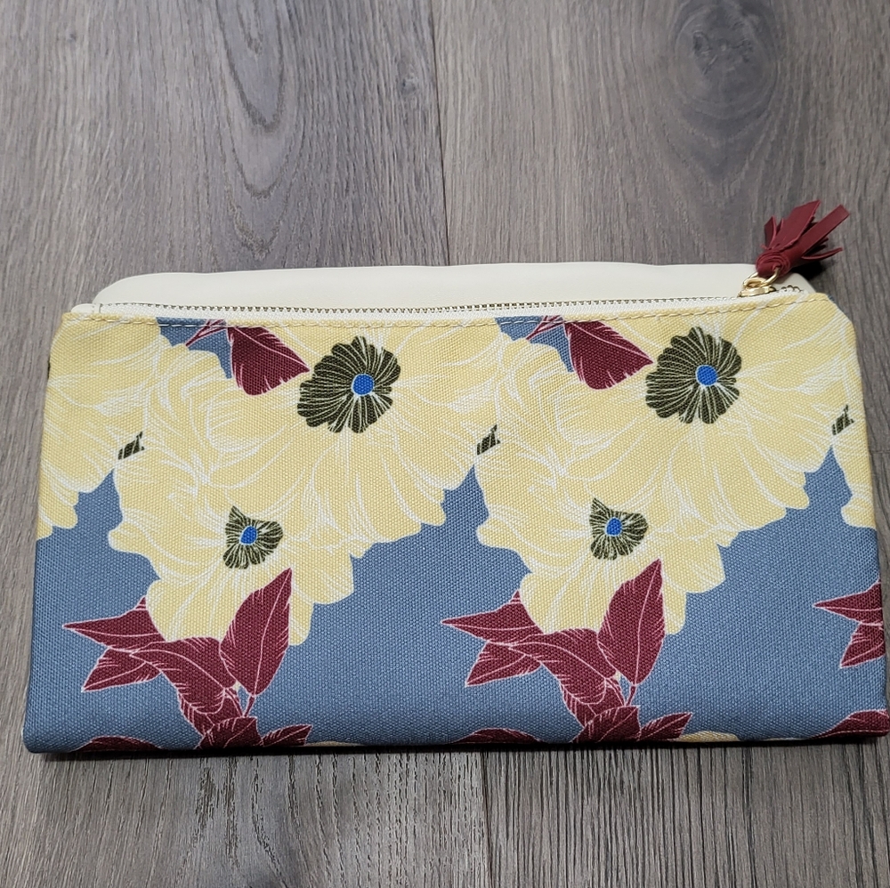 Rachel Pally Bloom Foldable Floral Clutch Purse - Yellow, Red, Blue, and White